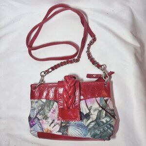 Ceoni Piero Made in Italy-Leather Purse-Red/Tropical/Floral-Silver/Red Long